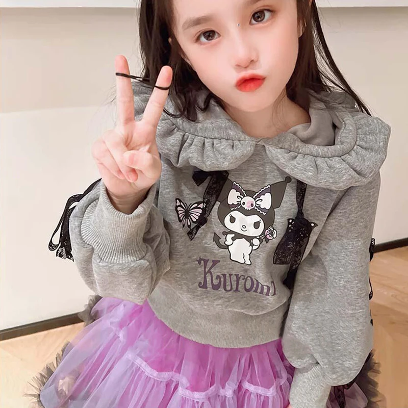 New Anime Figure Kuromi Girl Child Hoodie Hooded Sanrios Jacket Autumn Kawaii Cartoon Middle School Child Fleece Jacket Gift
New Anime Figure Kuromi Girl Child Hoodie Hooded Sanrios Jacket Autumn Kawaii Cartoon Middle School Child Fleece Jacket Gift