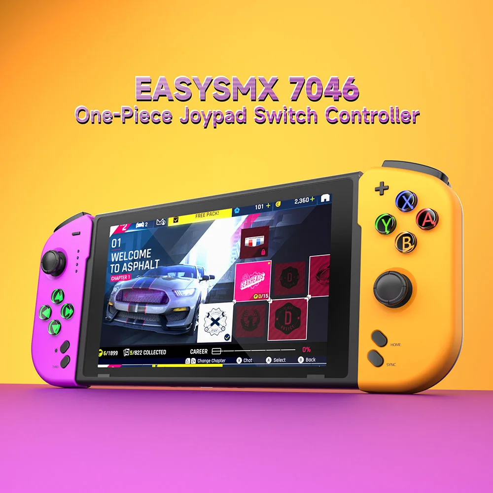 EasySMX 7046 Switch Controller for Nintendo Switch/OLED, One-Piece Joypad Switch Pro Controller for Handheld Mode, 6-Axis Gyro
EasySMX 7046 Switch Controller for Nintendo Switch/OLED, One-Piece Joypad Switch Pro Controller for Handheld Mode, 6-Axis Gyro