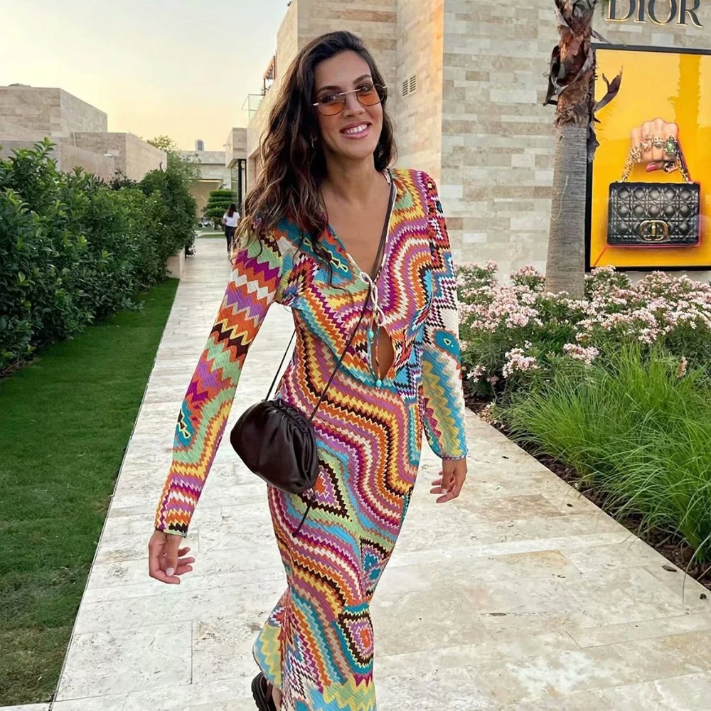 Women 2022 Fashion With Drawstring Printed Midi Dress Vintage Long Sleeve Side Vents Chic Female Dresses Vestidos Mujer
Women 2022 Fashion With Drawstring Printed Midi Dress Vintage Long Sleeve Side Vents Chic Female Dresses Vestidos Mujer