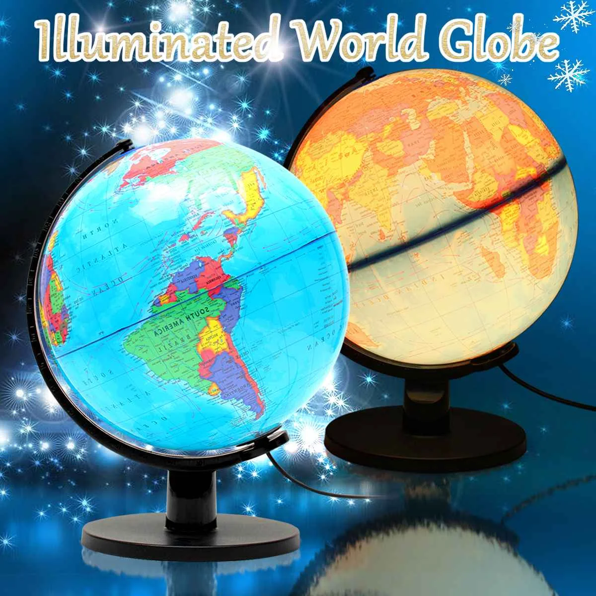New 25CM World Globe Map Rotating Stand With LED Light World Earth Globe Map School Geography Educational Supplies Table Lamp
New 25CM World Globe Map Rotating Stand With LED Light World Earth Globe Map School Geography Educational Supplies Table Lamp