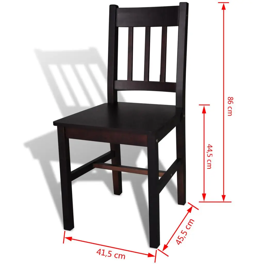 Kitchen Dining Chairs Set of 2 for Dining Room Home Decor 2 pcs Dark Brown Pinewood
Kitchen Dining Chairs Set of 2 for Dining Room Home Decor 2 pcs Dark Brown Pinewood