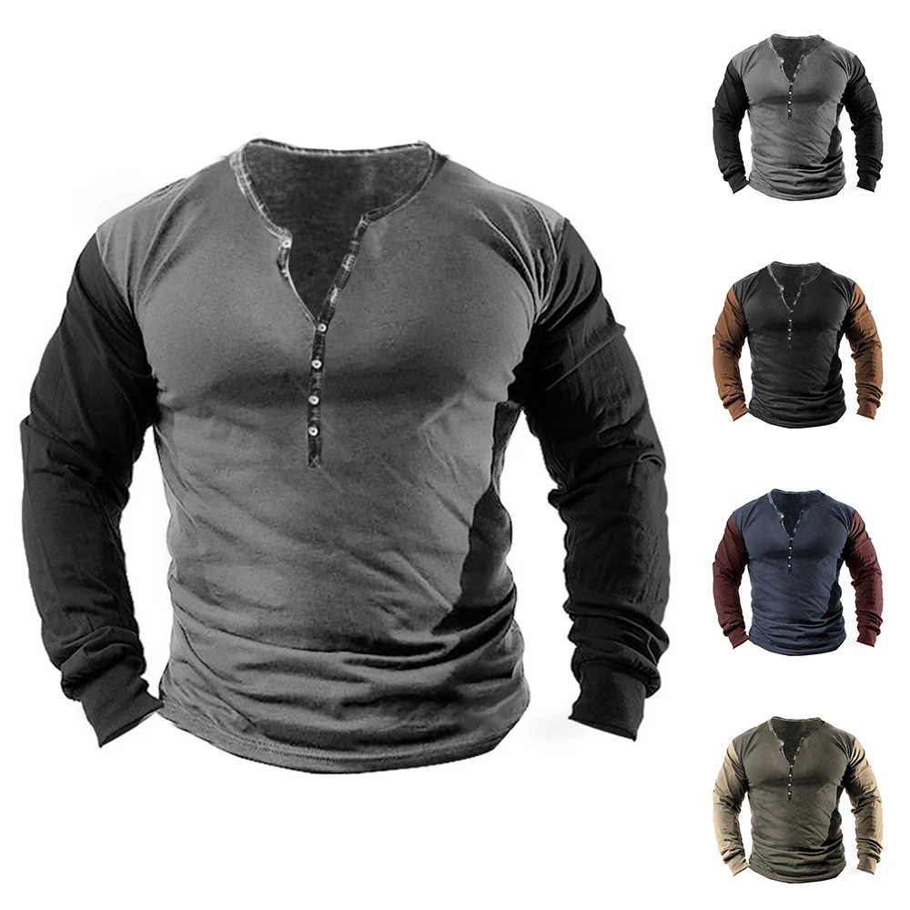 Mens V Neck Slim Retro Button Sweatshirt Casual Outdoor Long Sleeves Top T-shirt Casual Solid Male Clothing
Mens V Neck Slim Retro Button Sweatshirt Casual Outdoor Long Sleeves Top T-shirt Casual Solid Male Clothing
