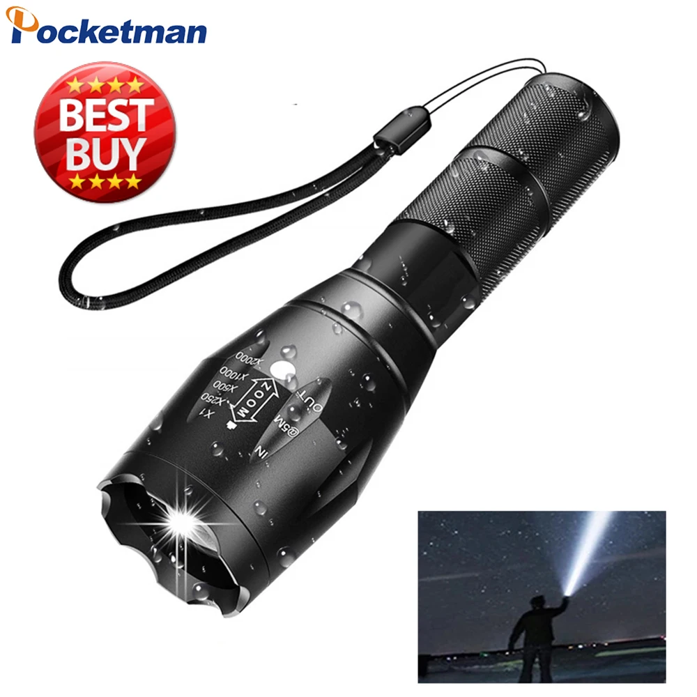 

Pocketman New T6 Q5 LED Flashlight Zoomable Torch Waterproof Torch High Lumens Flashlights Tactical Flashlight