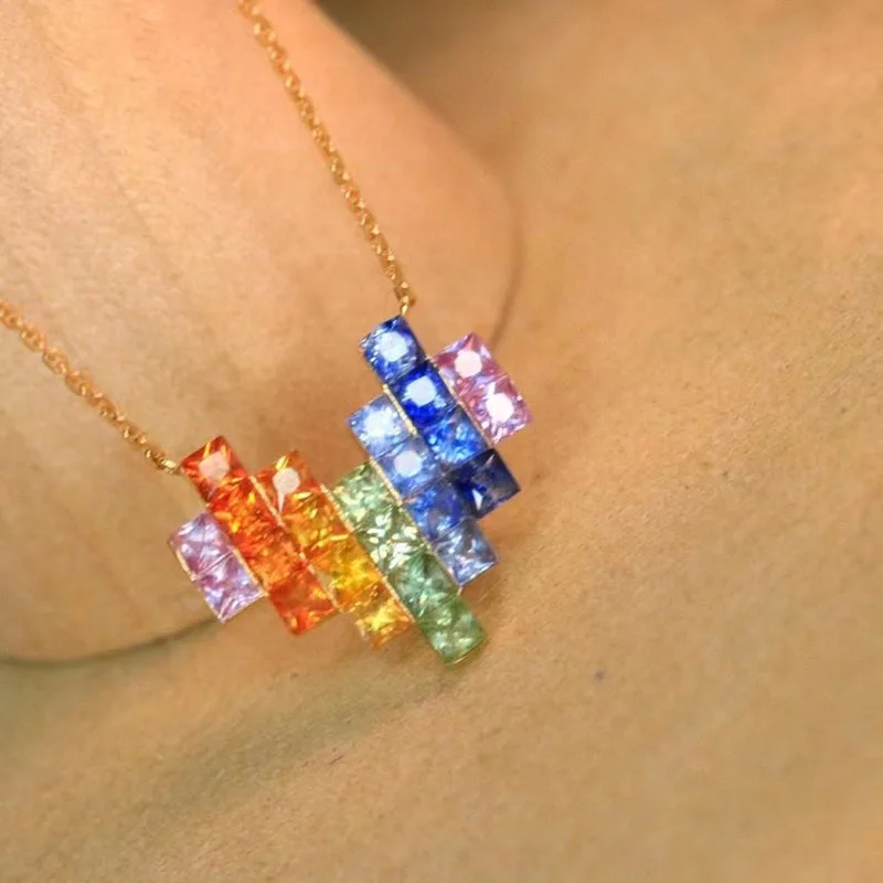 KOFSAC Dazzle Multiple Colour Zircon Heart Pendant Necklace For Women Valentine's Day Gift Fashion 925 Silver Gold Color Jewelry
KOFSAC Dazzle Multiple Colour Zircon Heart Pendant Necklace For Women Valentine's Day Gift Fashion 925 Silver Gold Color Jewelry