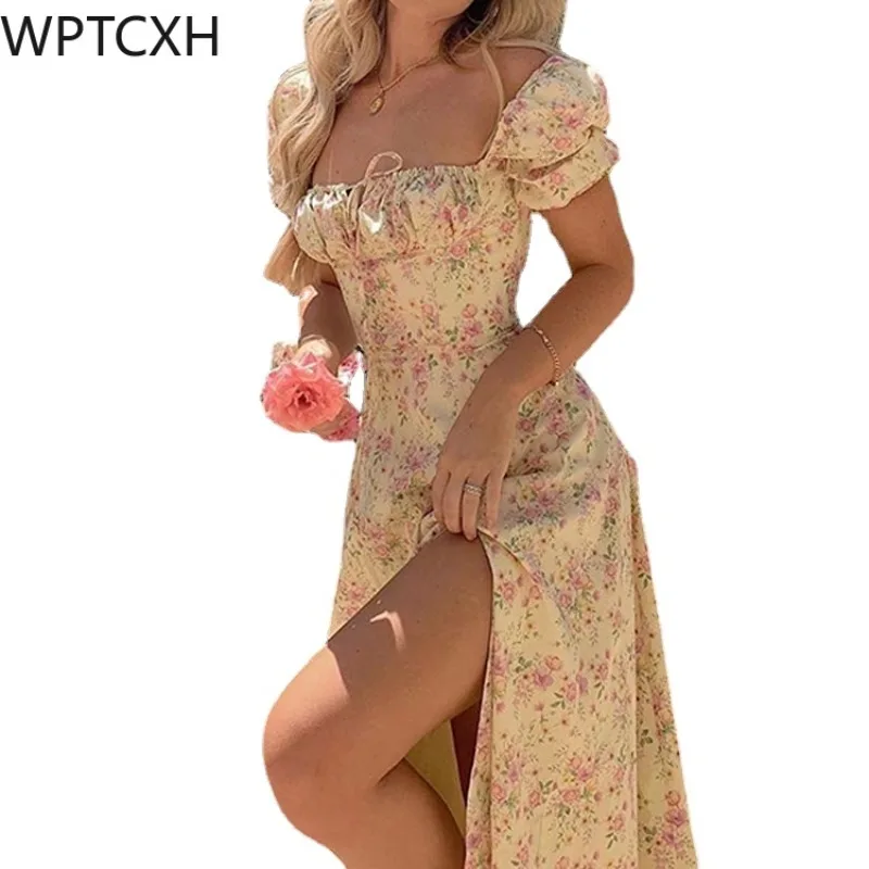 2024 Spring GentleTemperament Summer Printed Floral Slim Fit Birthday High Slit Dress Floral Dress Square Collar Puffed Sleeves
2024 Spring GentleTemperament Summer Printed Floral Slim Fit Birthday High Slit Dress Floral Dress Square Collar Puffed Sleeves