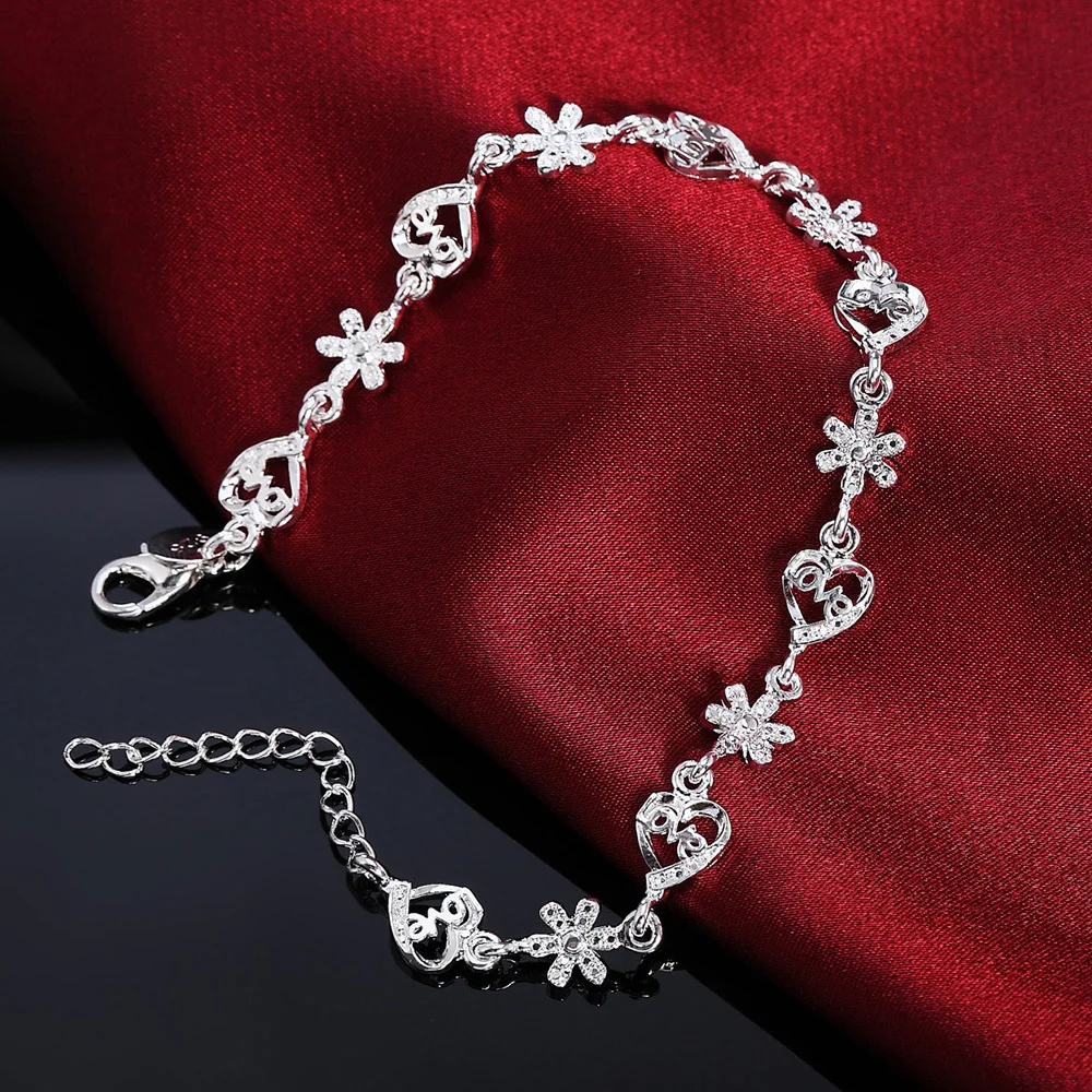 Beautiful for women 925 Sterling Silver bracelet noble HEART lovely chain fashion Wedding Party cute lady nice bracelet jewelry
Beautiful for women 925 Sterling Silver bracelet noble HEART lovely chain fashion Wedding Party cute lady nice bracelet jewelry