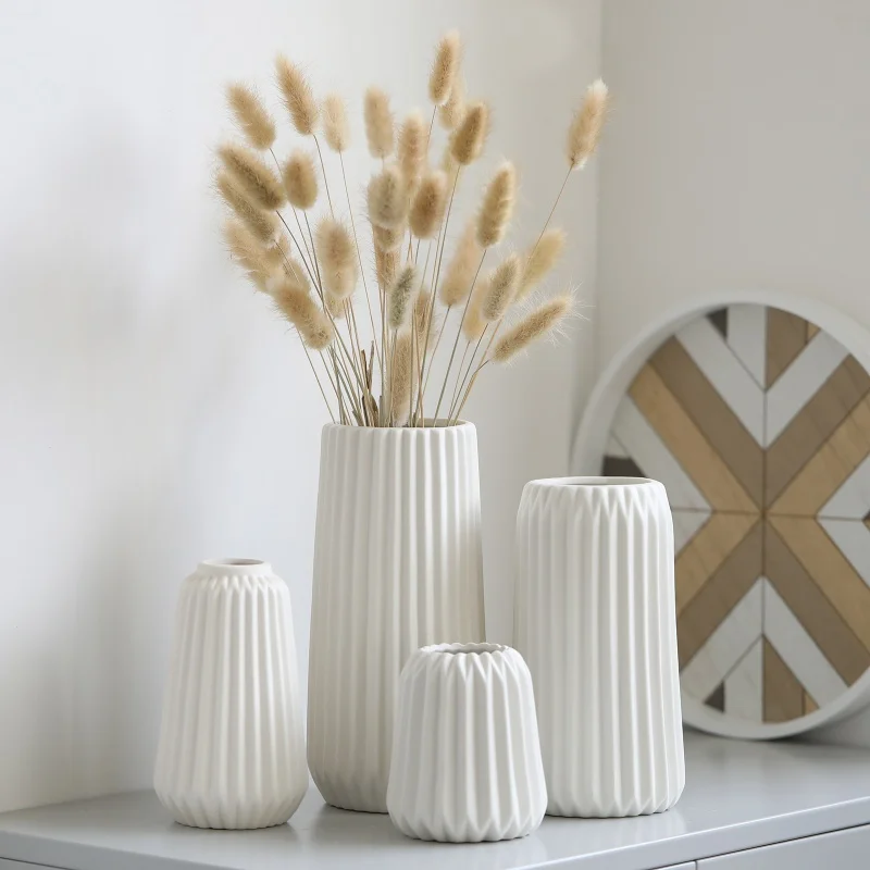 

Керамическая ваза в скандинавском стиле, домашний декор, белые вазы для цветов, горшки, аксессуары геометрической формы, украшение для гост...