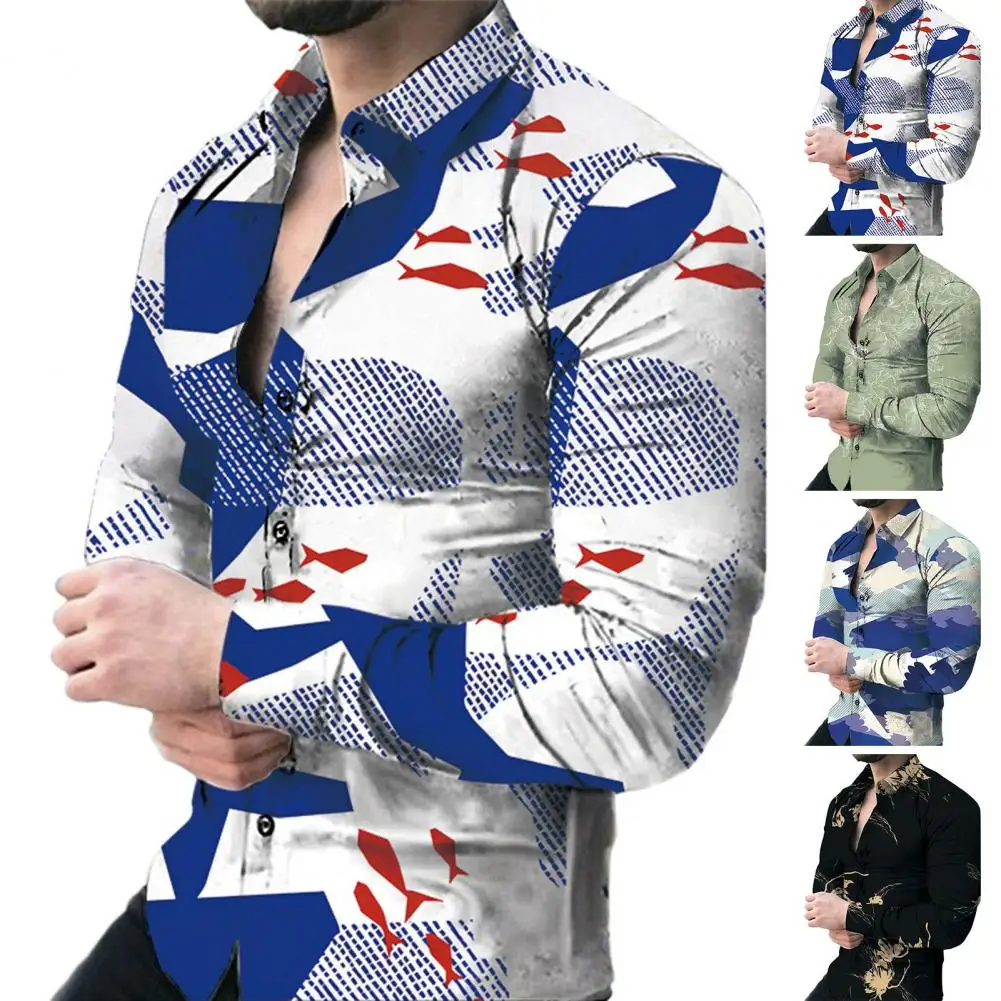 Men Shirt Lapel Long Sleeve Single-breasted Shirt Top 3D Digital Print Office Shirt Daily Clothing
Men Shirt Lapel Long Sleeve Single-breasted Shirt Top 3D Digital Print Office Shirt Daily Clothing