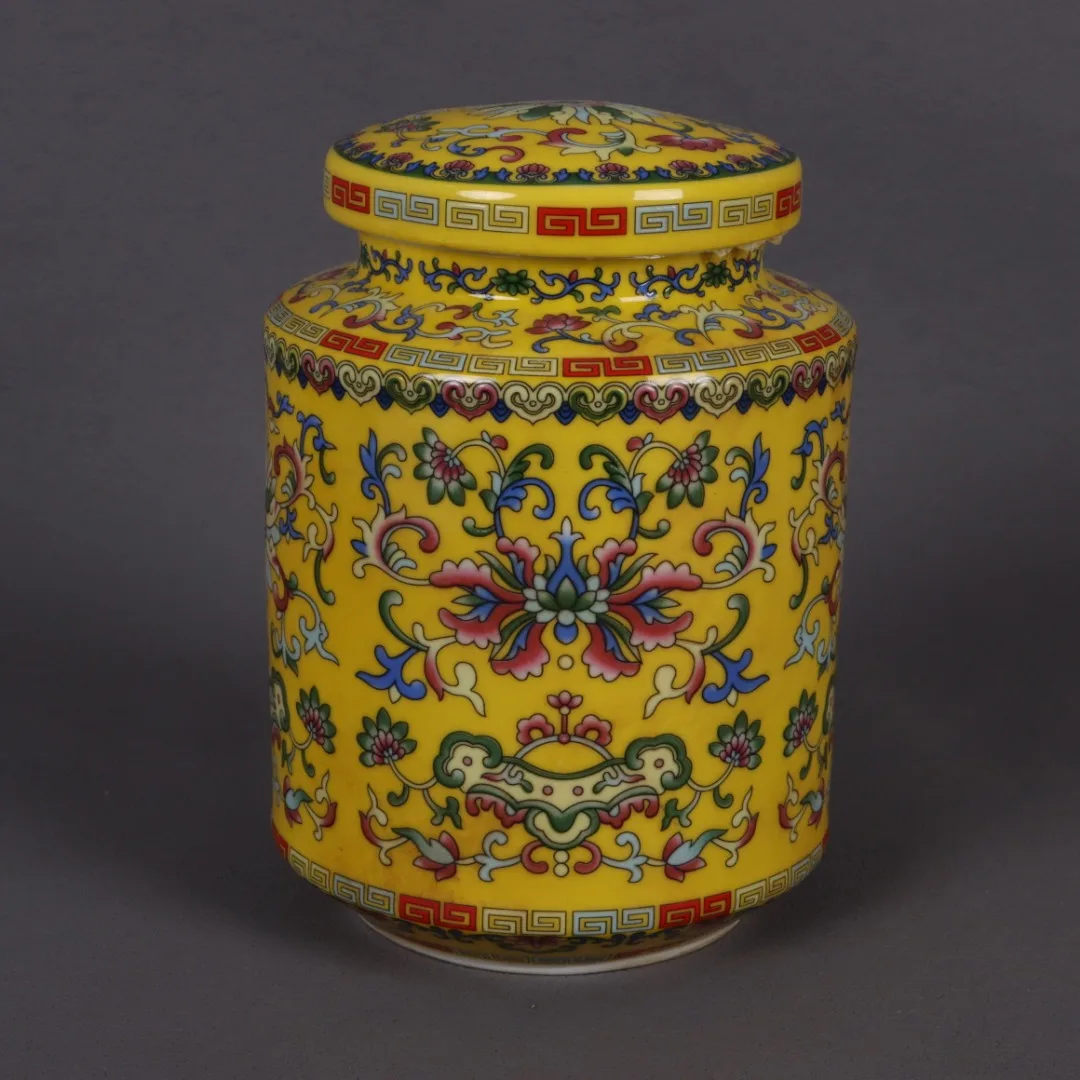 Emperor Yellow Glazed Enamel Colored Flower Blessing Pattern Tea Tube Decorative Ornament
Emperor Yellow Glazed Enamel Colored Flower Blessing Pattern Tea Tube Decorative Ornament