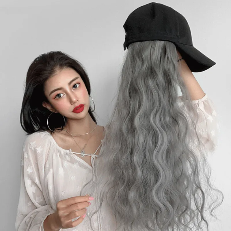 Women's Baseball Cap Long Hair Warm Fashion Autumn and Winter Must-Have High Temperature Resistant Synthetic Hat Wig 
Women's Baseball Cap Long Hair Warm Fashion Autumn and Winter Must-Have High Temperature Resistant Synthetic Hat Wig