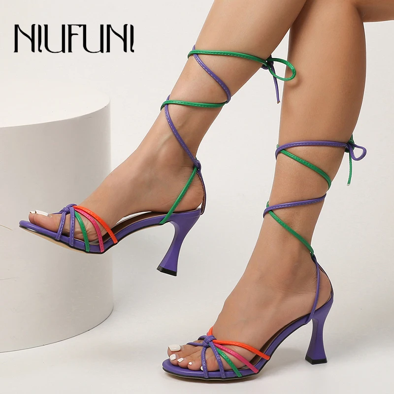 2023 Summer Round Toe Mixed Color Narrowband Hollow Women's Sandals Thin High Heels Ankle Strap Fashion Gladiator Shoes Stiletto
2023 Summer Round Toe Mixed Color Narrowband Hollow Women's Sandals Thin High Heels Ankle Strap Fashion Gladiator Shoes Stiletto