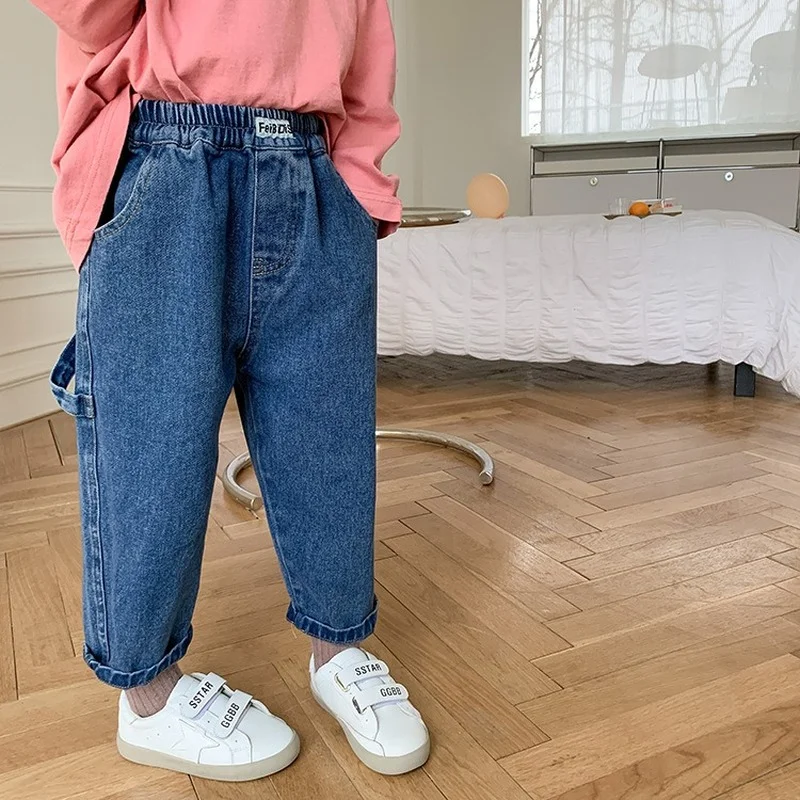 Spring Kids fashion straight denim trousers Boys and girls ribbon casual denim pants
Spring Kids fashion straight denim trousers Boys and girls ribbon casual denim pants