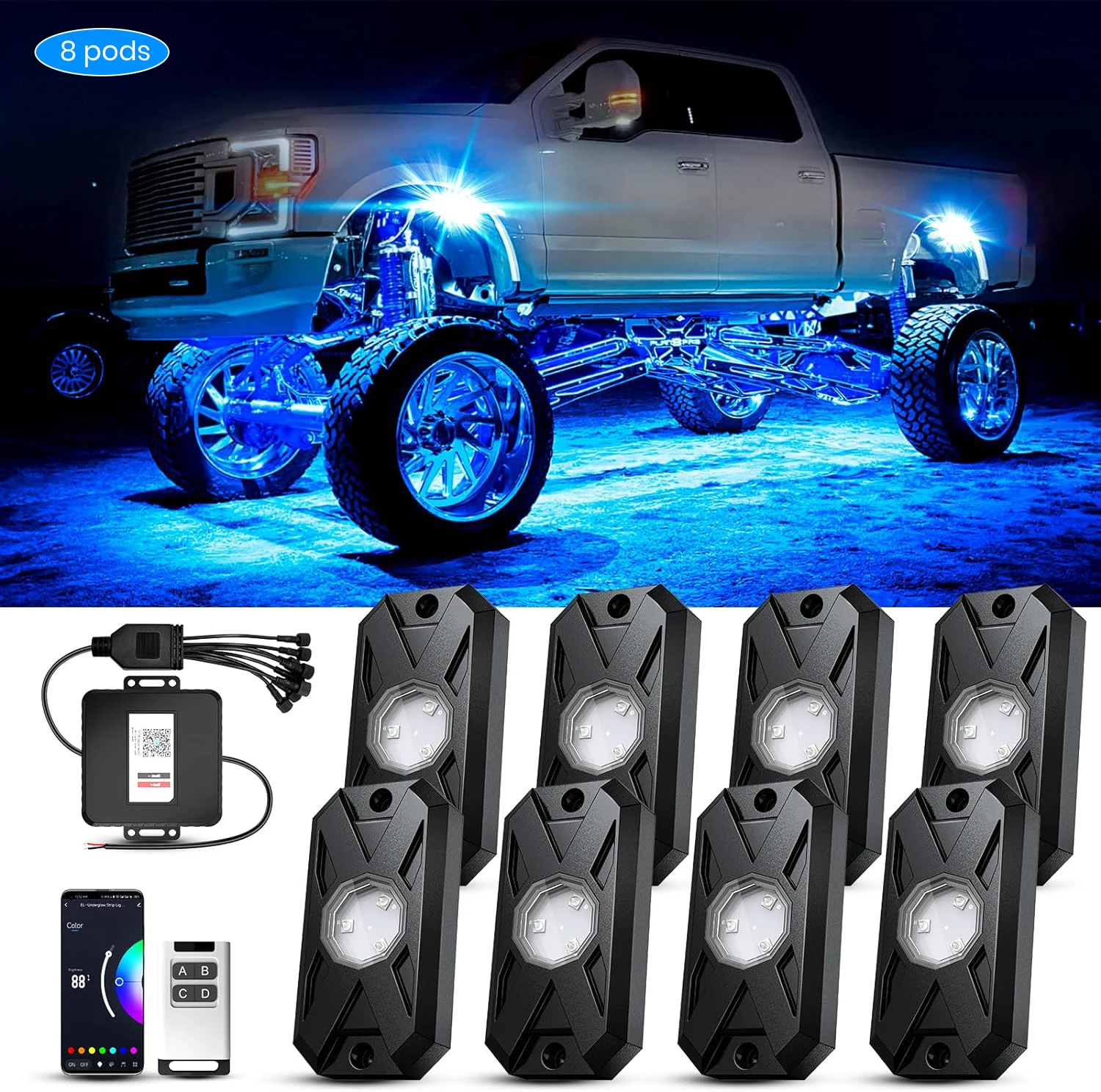 Светодиодные RGB-фонари YiLaie Для Днища Автомобиля, IP68, Водонепроницаемые, С Дистанционным И Приложевым Управлением
Светодиодные RGB-фонари YiLaie Для Днища Автомобиля, IP68, Водонепроницаемые, С Дистанционным И Приложевым Управлением