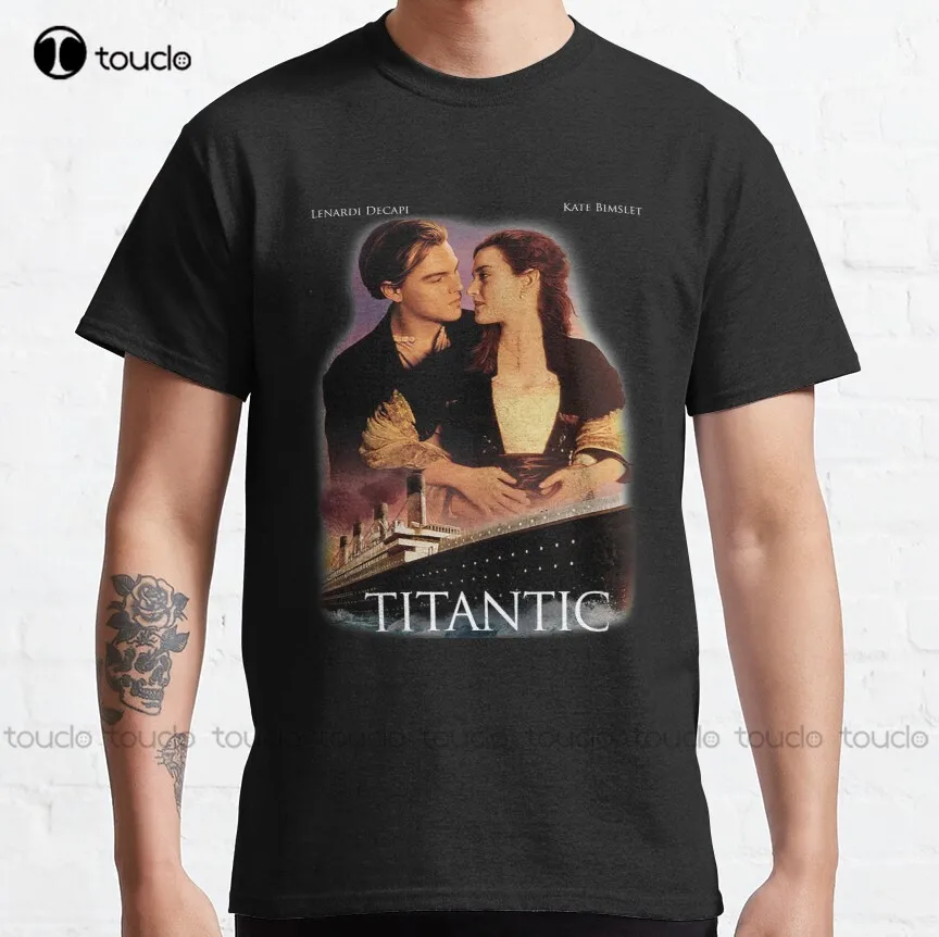 

Футболка Titantic с изображением Кейт винслет Леонардо ДиКаприо, Классическая футболка с изображением фильма, белые рубашки для женщин, индивидуальная футболка унисекс для подростков