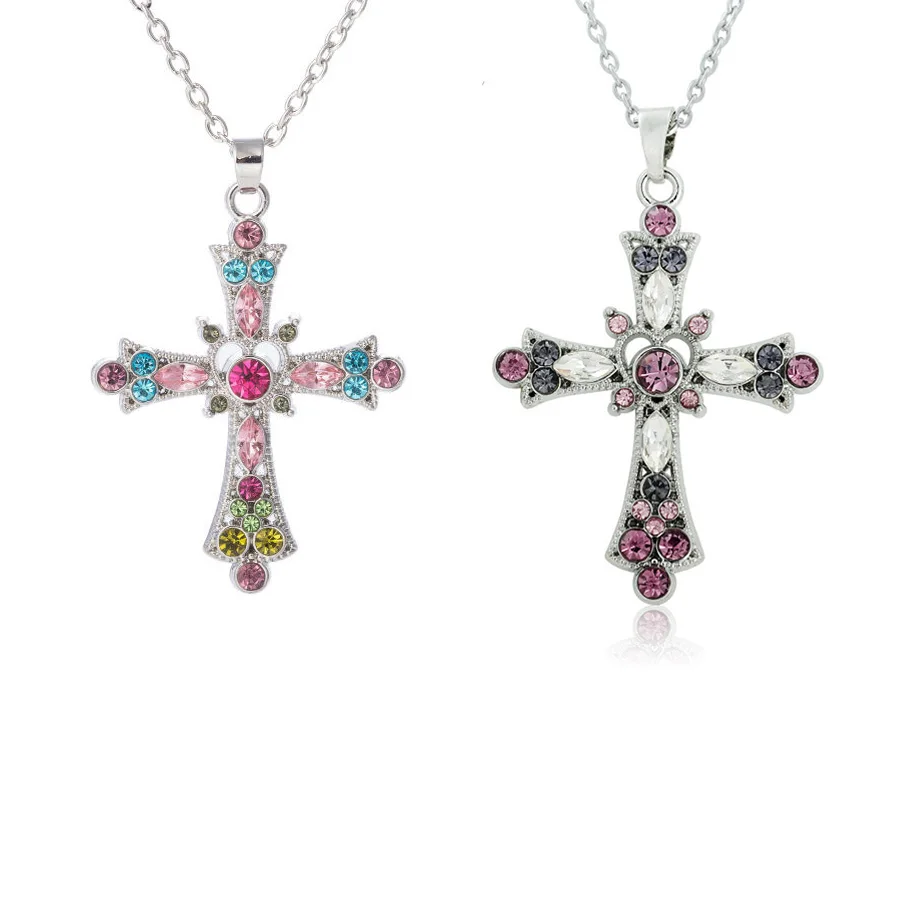2022 New Sweet Cool Metal Cross Colored Zircon Necklace for Woman Fashion Y2K Pink Purple Zircon Cross Pendant Jewelry Wholesale
2022 New Sweet Cool Metal Cross Colored Zircon Necklace for Woman Fashion Y2K Pink Purple Zircon Cross Pendant Jewelry Wholesale