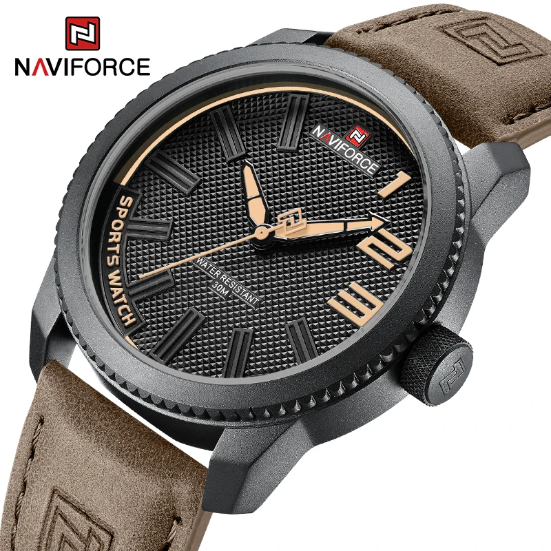 New Men Wristwatch NAVIFORCE Fashion Man Business Quartz Clock Business Waterproof Watch Classic Brown Casual Relogio Masculino
New Men Wristwatch NAVIFORCE Fashion Man Business Quartz Clock Business Waterproof Watch Classic Brown Casual Relogio Masculino