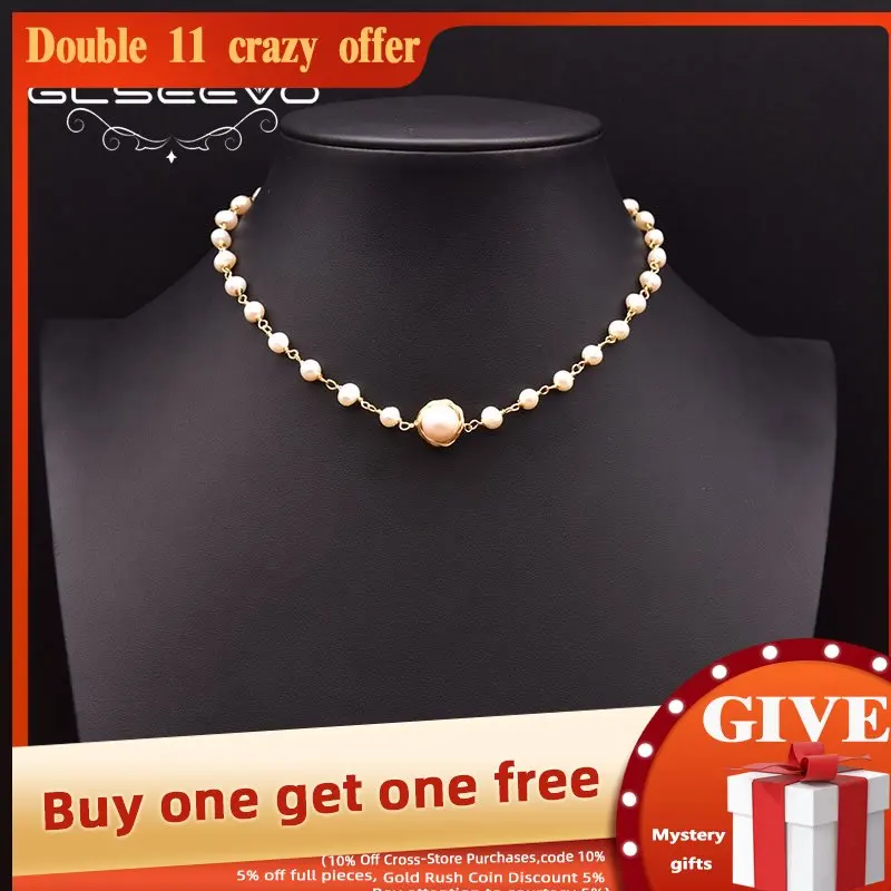 GLSEEVO Natural Pale Baroque Water Drop Necklace Female Necklace Pearl Pendant Wedding Party Birthday Gift GN0283
GLSEEVO Natural Pale Baroque Water Drop Necklace Female Necklace Pearl Pendant Wedding Party Birthday Gift GN0283