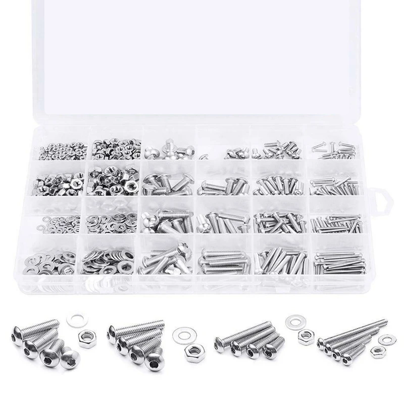 Stainless Steel Screw Button Round Pan Head Screws Bolt Nut Washer Set Box Kit Hexagon Socket Screw
Stainless Steel Screw Button Round Pan Head Screws Bolt Nut Washer Set Box Kit Hexagon Socket Screw