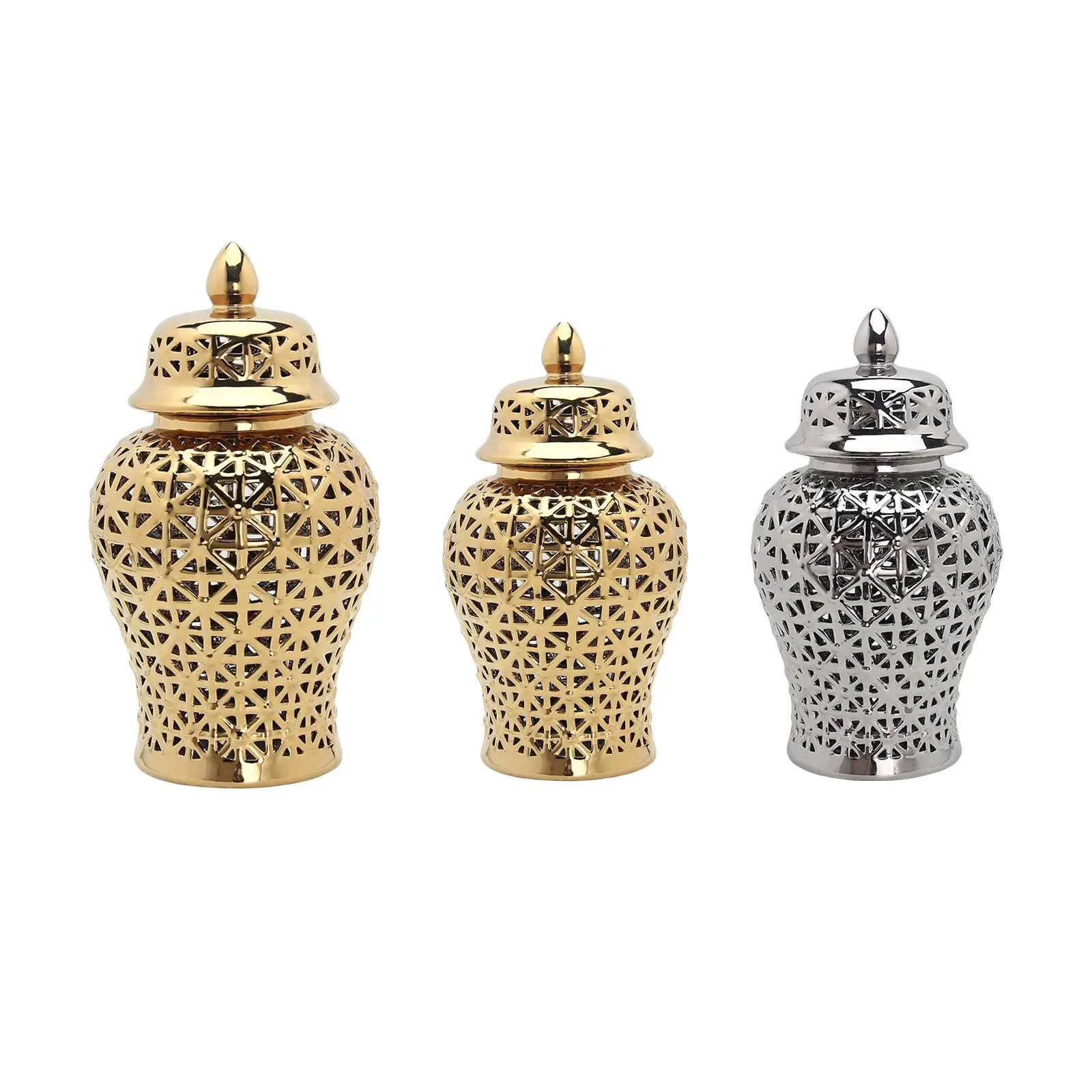 Countertop Porcelain Hollow Ginger Jar with Lid Temple Jar Traditional Elegant Vase Flower Holder Home Decoration Organizer
Countertop Porcelain Hollow Ginger Jar with Lid Temple Jar Traditional Elegant Vase Flower Holder Home Decoration Organizer