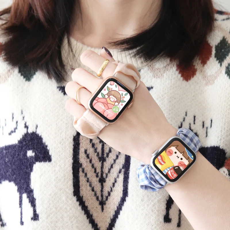 Strap for Apple watch band 44mm 40mm correa 42mm/38mm Hair Scrunchie watchband bracelet for iwatch series 7 6 5 4 3 SE 45mm 41mm
Strap for Apple watch band 44mm 40mm correa 42mm/38mm Hair Scrunchie watchband bracelet for iwatch series 7 6 5 4 3 SE 45mm 41mm