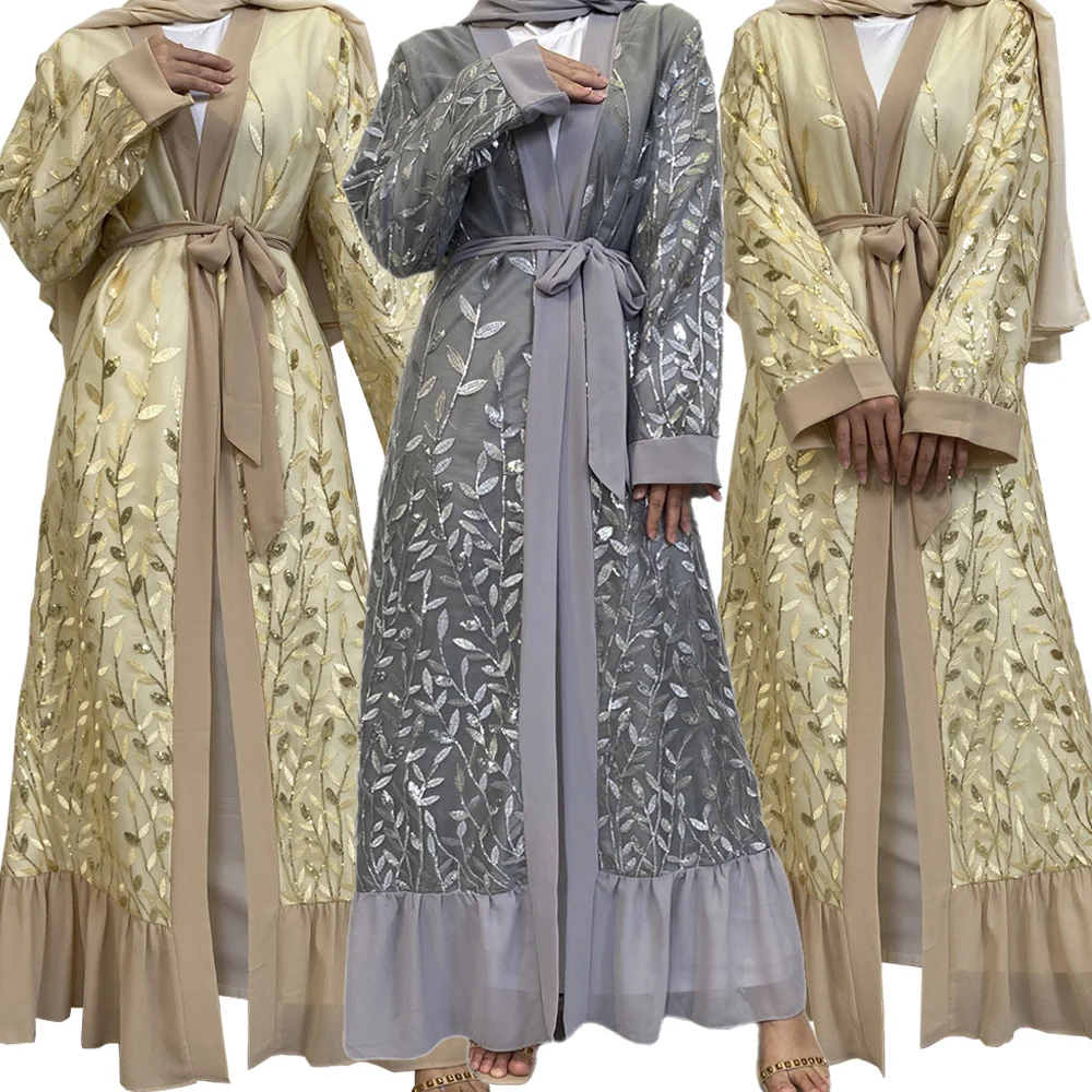 Lace Embroidered Open Abayas for Women Eid Dubai Kimono Cardigan Islamic Clothing Abaya Kaftan Jalabiya Muslim Dress Robe Gown
Lace Embroidered Open Abayas for Women Eid Dubai Kimono Cardigan Islamic Clothing Abaya Kaftan Jalabiya Muslim Dress Robe Gown