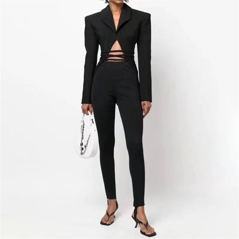 Spring 2023 New in Women's Jacket Hollow Lace-up Slim Women's Suit Coat Korean Fashion Wool Blend High-quality Long Sleeve Top
Spring 2023 New in Women's Jacket Hollow Lace-up Slim Women's Suit Coat Korean Fashion Wool Blend High-quality Long Sleeve Top