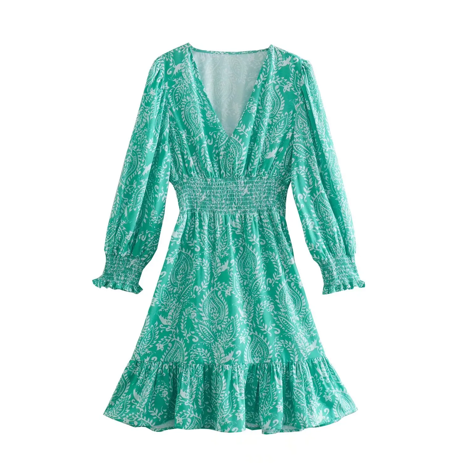 V-neck elastic restoring ancient ways to collect waist printed short dress with long sleeves joker leisure female-L12L327348
V-neck elastic restoring ancient ways to collect waist printed short dress with long sleeves joker leisure female-L12L327348