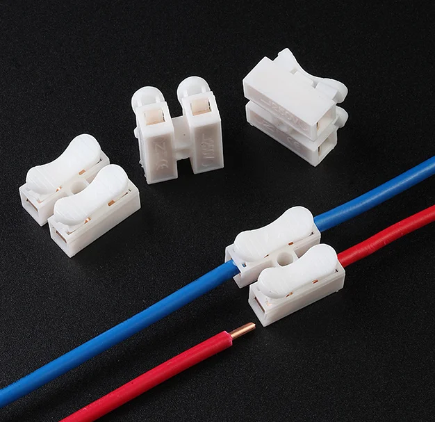 

50Pcs Self-locking Push-type Terminal CH-2 CH-3 Spring Wire Quick Connector 2P 3P Electrical Crimp Terminals Block Splice Cable