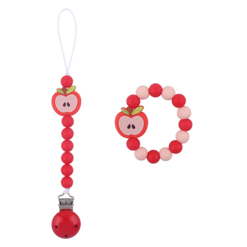 Silicone Beads Pacifier Hold Apples Pattern Clip used for Baby Girls & Boys Baby Pacifier Holder Clip Pacifier Strap
Silicone Beads Pacifier Hold Apples Pattern Clip used for Baby Girls & Boys Baby Pacifier Holder Clip Pacifier Strap