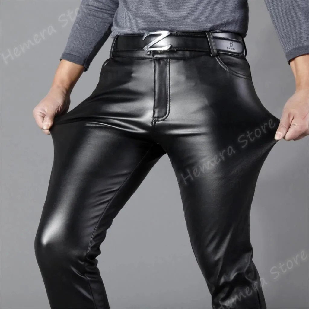New Men's Pu Pantsslim Brand Pants Men Fit Leather Elastic Style Spring Summer Fashion Pu Trousers Motorcycle Streetwear
New Men's Pu Pantsslim Brand Pants Men Fit Leather Elastic Style Spring Summer Fashion Pu Trousers Motorcycle Streetwear
