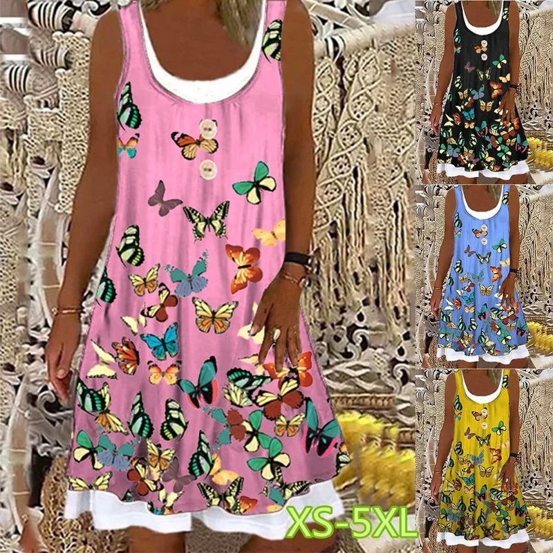 2022 Summer Women's Butterfly Printed Painting Dresses V Neck Elegant Fational Female Dresses Pink Blue Plus Size Knee Length
2022 Summer Women's Butterfly Printed Painting Dresses V Neck Elegant Fational Female Dresses Pink Blue Plus Size Knee Length