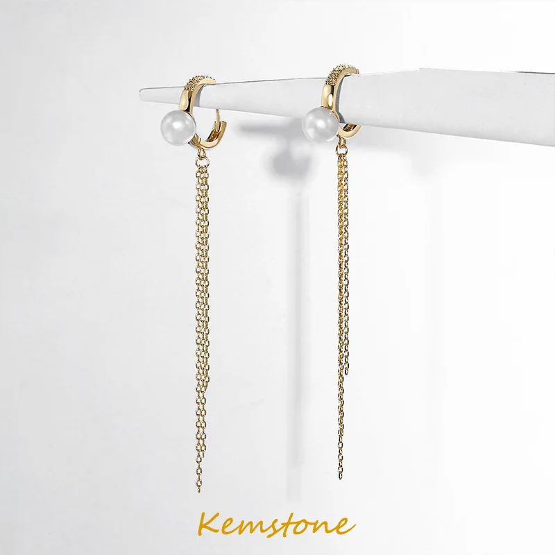 Kemstone Lady and Girl Long Tassel Ear Buckle Freshwater Pearl Drop Earrings Temperament Ear Jewelry
Kemstone Lady and Girl Long Tassel Ear Buckle Freshwater Pearl Drop Earrings Temperament Ear Jewelry