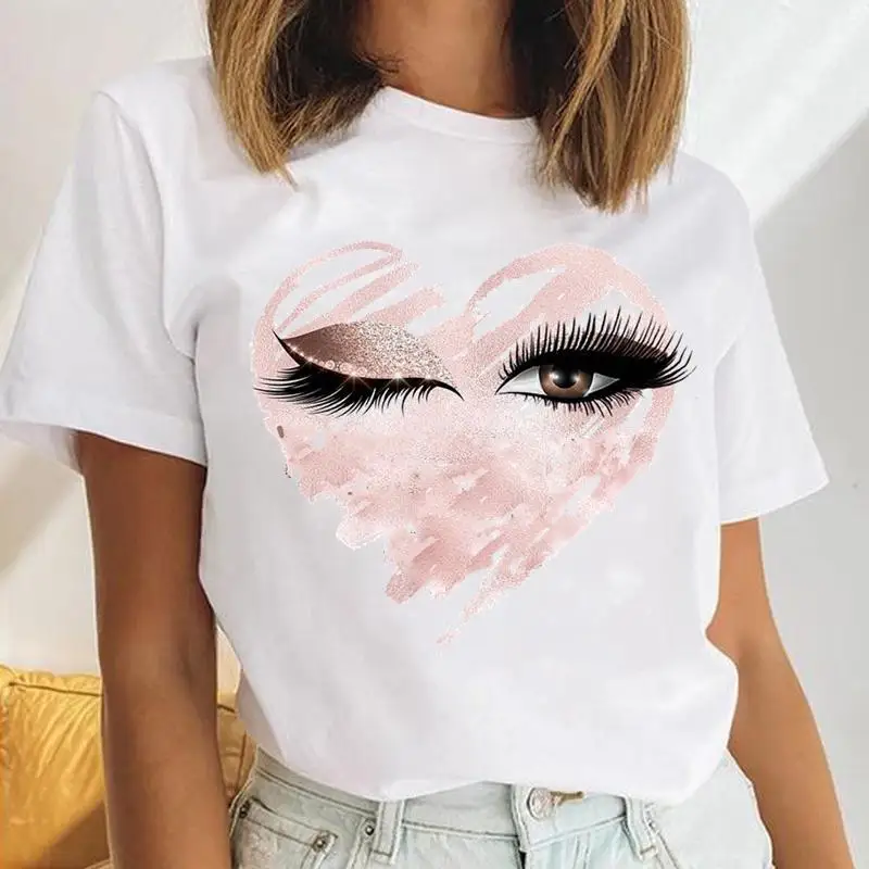 Women's T Shirt Eyelash Love Heart Sleep Make Up Female Short Sleeve Cartoon Print Ladies Tshirt Clothes Tops Graphic T-Shirt
Women's T Shirt Eyelash Love Heart Sleep Make Up Female Short Sleeve Cartoon Print Ladies Tshirt Clothes Tops Graphic T-Shirt