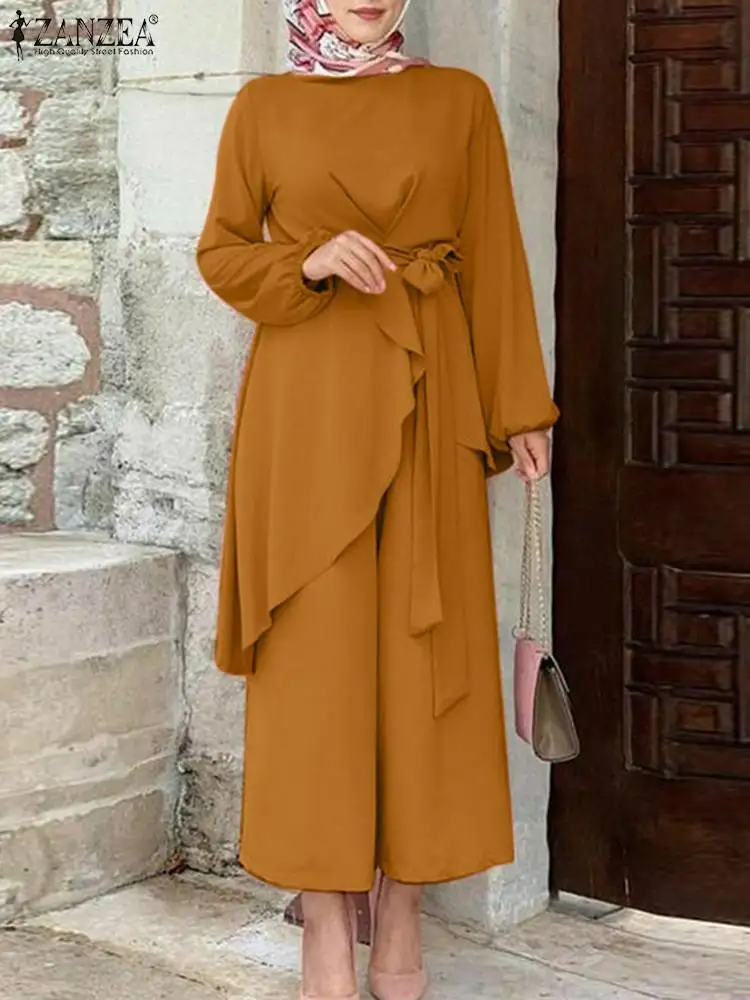 ZANZEA Women Solid Muslim Suit Tracksuit O-Neck Full Sleeve Blouse Side Pockets Loose Pant Casual Vintage Party Abaya Set 2PCS
ZANZEA Women Solid Muslim Suit Tracksuit O-Neck Full Sleeve Blouse Side Pockets Loose Pant Casual Vintage Party Abaya Set 2PCS