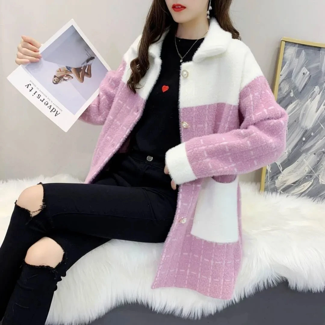 Woolen Coat Womens 2022 Spring Autumn New Fashion Loose Imitation Mink Fleece Jacket Women Stitching Large Size Long Outerwear
Woolen Coat Womens 2022 Spring Autumn New Fashion Loose Imitation Mink Fleece Jacket Women Stitching Large Size Long Outerwear