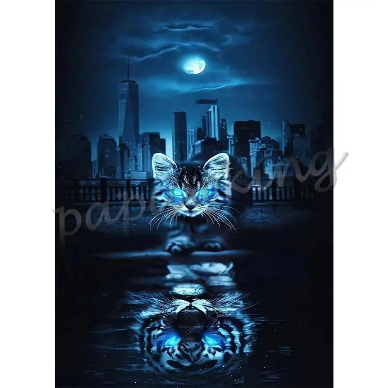 Blue Moon Night Mirror Cat Diamond Painting Animal Dark Full Diamond Embroidery Cross Stitch Mosaic Rhinestones Decoration Gift 
Blue Moon Night Mirror Cat Diamond Painting Animal Dark Full Diamond Embroidery Cross Stitch Mosaic Rhinestones Decoration Gift