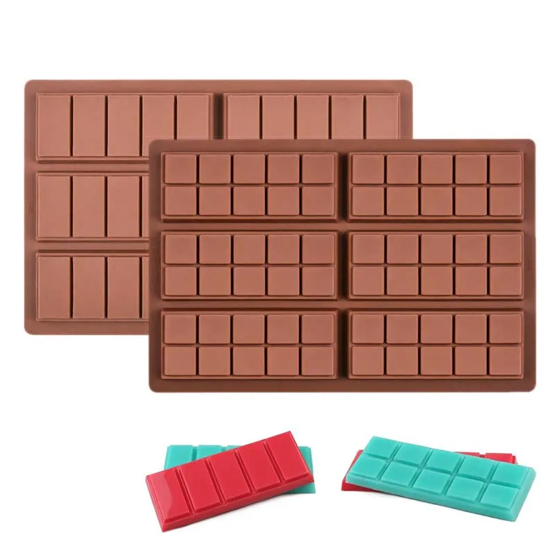 

Rectangle Silicone Chocolate Mold Waffle Shape Classic Block Chocolate Baking Tools Cake Candy Mold 3D DIY Biscuit Fudge Maker
