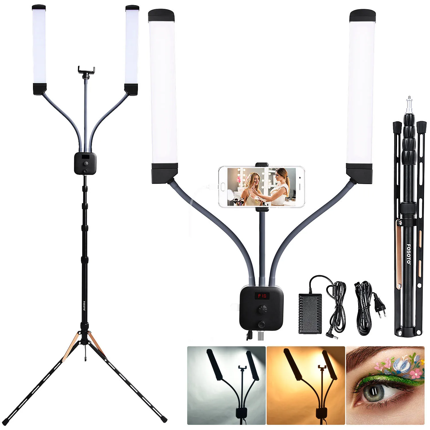 Fosoto Led Video Light Double Arms Photographic Lighting 3000-6000K Ring Lamp With Tripod Stand For Phone Camera Makeup Youtube
Fosoto Led Video Light Double Arms Photographic Lighting 3000-6000K Ring Lamp With Tripod Stand For Phone Camera Makeup Youtube
