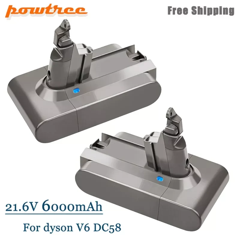 6000mAh 21.6V Li-ion Rechargeable Battery for Dyson V6 DC58 DC59 DC61 DC62 DC74 SV09 SV07 SV03 Vacuum Cleaner Battery
6000mAh 21.6V Li-ion Rechargeable Battery for Dyson V6 DC58 DC59 DC61 DC62 DC74 SV09 SV07 SV03 Vacuum Cleaner Battery
