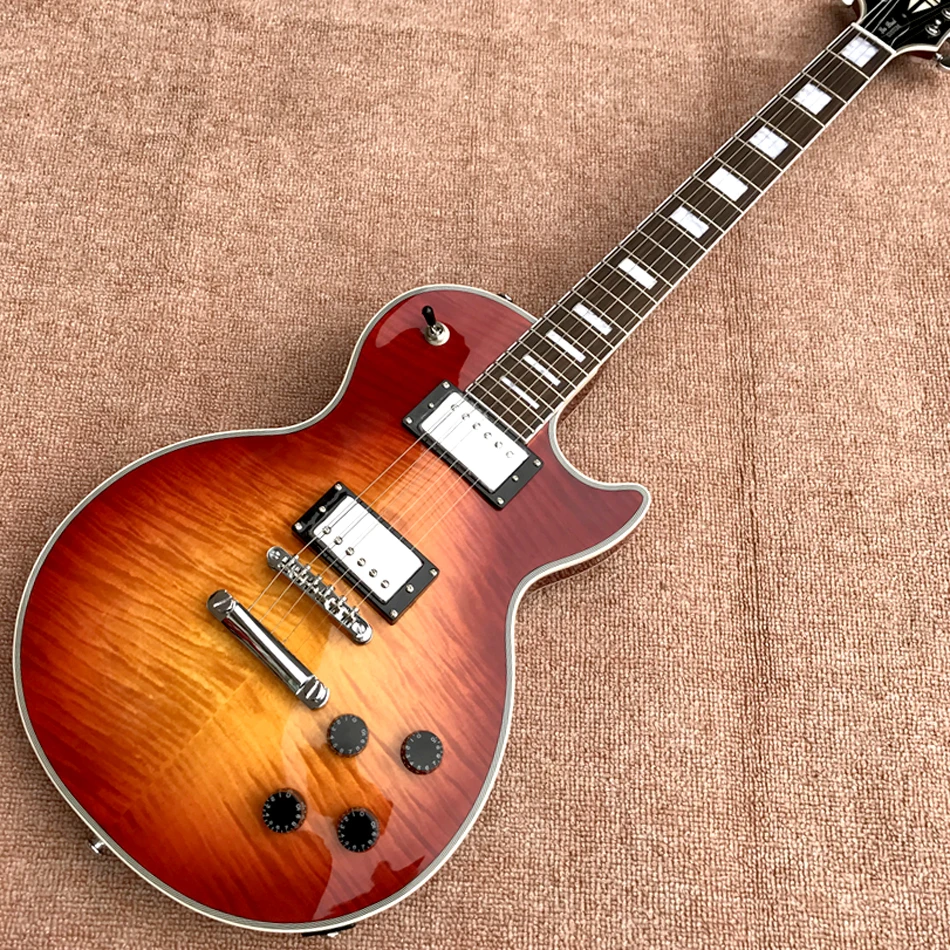 2023 Custom electric guitar, rosewood fingerboard, Flame maple top & back, Double convex surface, chrome hardware, cherry-red
2023 Custom electric guitar, rosewood fingerboard, Flame maple top & back, Double convex surface, chrome hardware, cherry-red