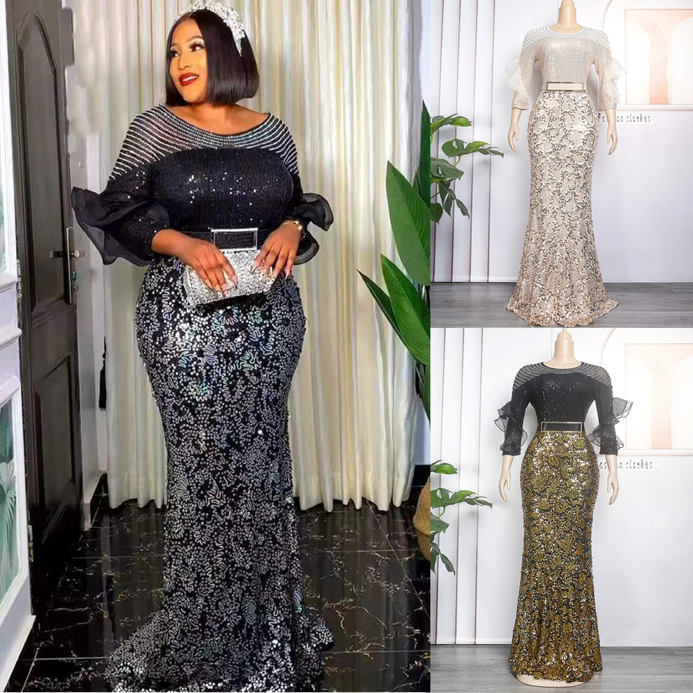 Plus Size African Party Long Dresses for Women 2023 New Dashiki Ankara Sequin Evening Gowns Turkey Outfits Robe Africa Clothing
Plus Size African Party Long Dresses for Women 2023 New Dashiki Ankara Sequin Evening Gowns Turkey Outfits Robe Africa Clothing