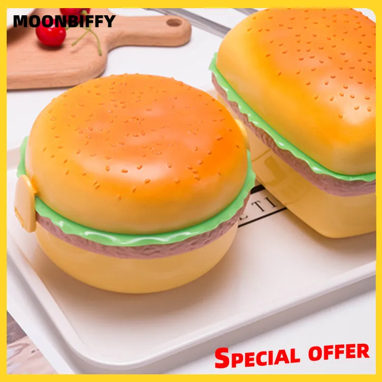 Hamburger Lunch Box Double Tier Cute Burger Bento Box Microwave Children School Food Container Fork Tableware Set food warmer
Hamburger Lunch Box Double Tier Cute Burger Bento Box Microwave Children School Food Container Fork Tableware Set food warmer