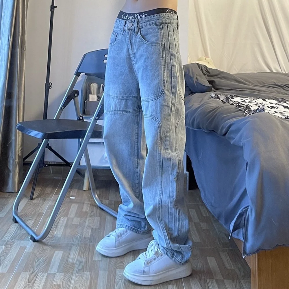 New Blue Jeans Men's Straight Retro Washed Pants American High Street Patchwork Casual Trousers Skateboard Boy Solid Denim Pants
New Blue Jeans Men's Straight Retro Washed Pants American High Street Patchwork Casual Trousers Skateboard Boy Solid Denim Pants