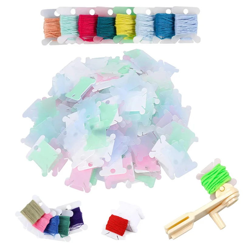 Plastic Floss Bobbins with Floss Bobbin Winder Cross-Stitch Card Thread Holder DIY Embroidery Floss Organizer Sewing Accessories
Plastic Floss Bobbins with Floss Bobbin Winder Cross-Stitch Card Thread Holder DIY Embroidery Floss Organizer Sewing Accessories