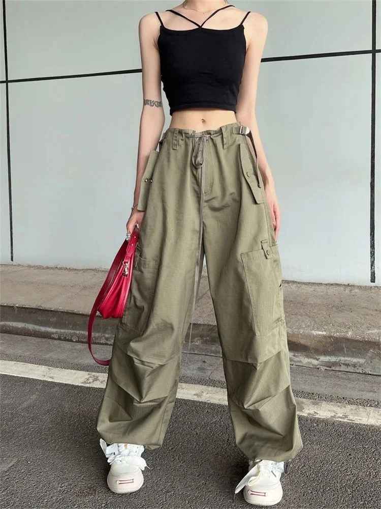 Hip Hop Retro Green Cargo Pants Women Y2K Harajuku Oversize Wide Leg Black Parachute Trousers Female Vintage Streetwear
Hip Hop Retro Green Cargo Pants Women Y2K Harajuku Oversize Wide Leg Black Parachute Trousers Female Vintage Streetwear