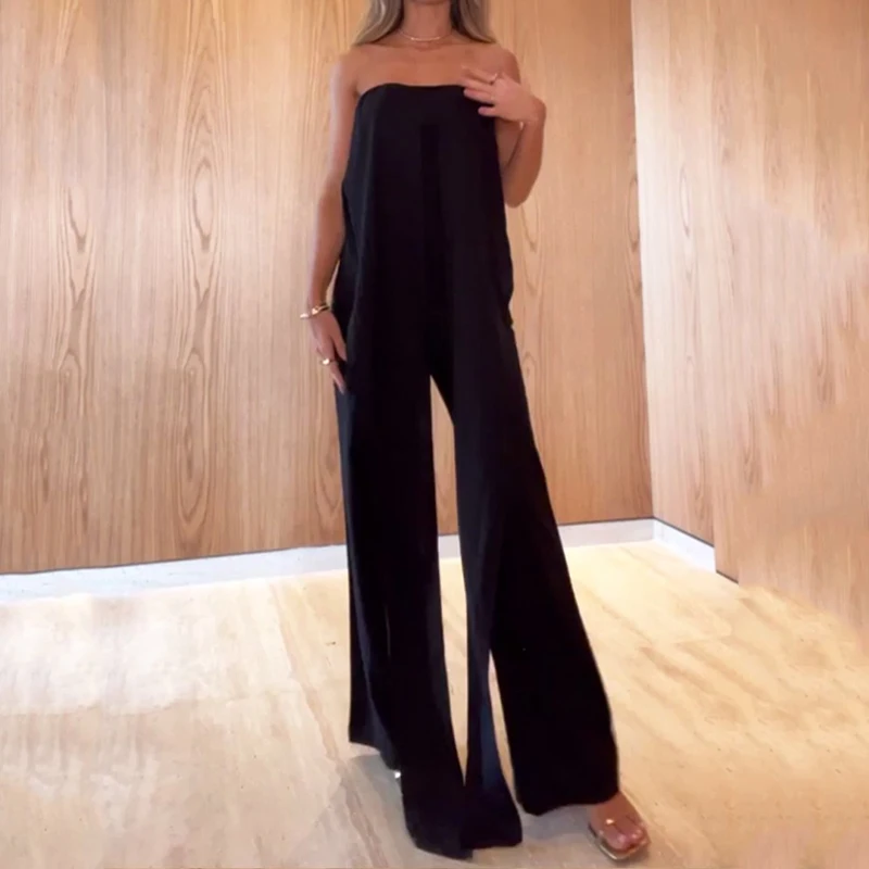 Женский комбинезон LIYONG, пикантный однотонный Свободный комбинезон без рукавов с завязкой на поясе и широкими штанинами, праздничный комбин... 
Женский комбинезон LIYONG, пикантный однотонный Свободный комбинезон без рукавов с завязкой на поясе и широкими штанинами, праздничный комбин...