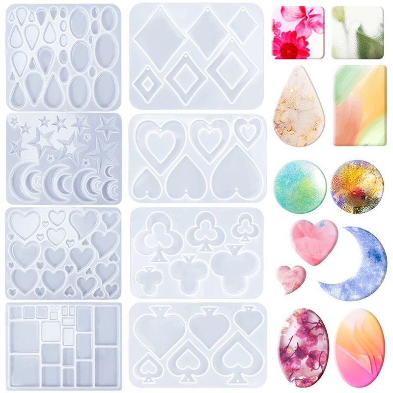 Geometric Earrings Silicone Mold DIY Crystal Epoxy Resin 3D Patch Pendant Mold Round Square Heart Shaped Earrings Handmade Mould
Geometric Earrings Silicone Mold DIY Crystal Epoxy Resin 3D Patch Pendant Mold Round Square Heart Shaped Earrings Handmade Mould