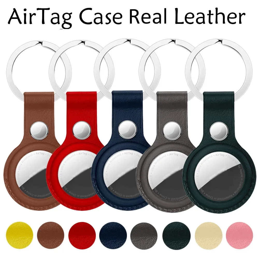 For Apple Airtag Case Protective Cover Real Leather Keychain for Apple Airtag Location Tracker Anti-lost Device Protector Sleeve
For Apple Airtag Case Protective Cover Real Leather Keychain for Apple Airtag Location Tracker Anti-lost Device Protector Sleeve