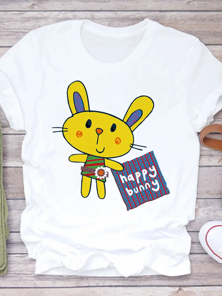 T-shirt Yellow Cartoon Rabbit Printed Short Sleeves Women T-shirts Round Neck Tops Graphic Tshirt For Woman 2022 Lovely Girls T
T-shirt Yellow Cartoon Rabbit Printed Short Sleeves Women T-shirts Round Neck Tops Graphic Tshirt For Woman 2022 Lovely Girls T