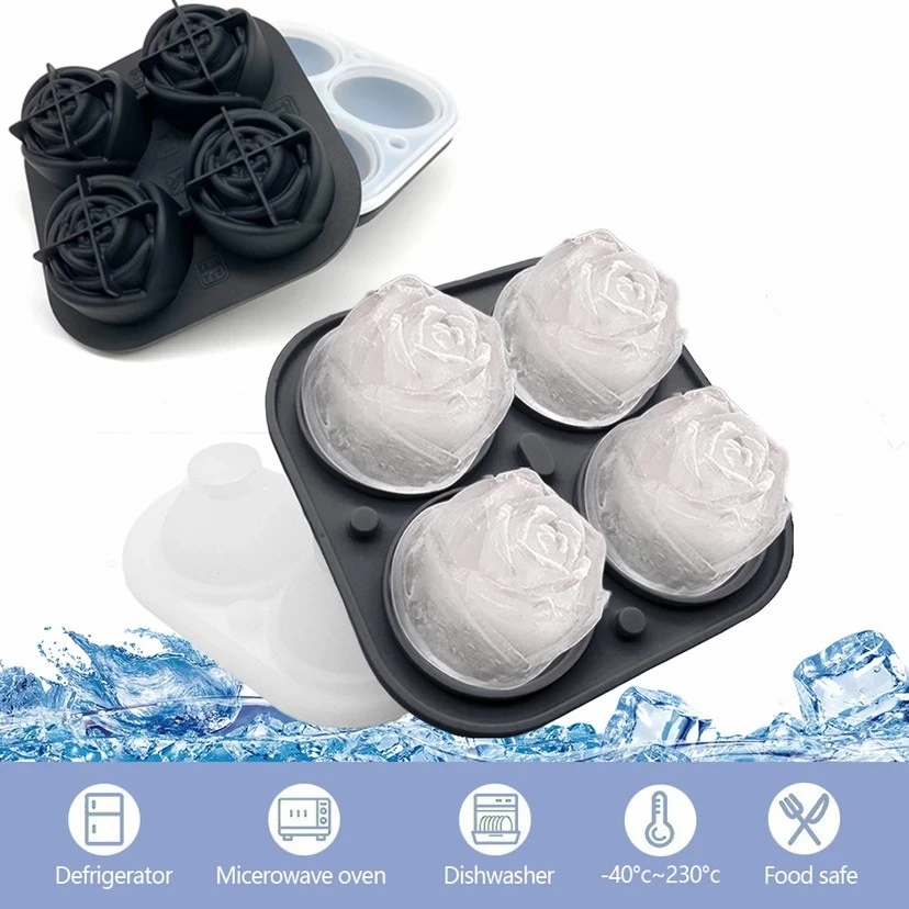 Rose Ice Cube Maker DIY Ice Cube Tray Silicone Whiskey Ice Ball Mold Homemade Bar Kitchen Tools For Party Wedding Decoration
Rose Ice Cube Maker DIY Ice Cube Tray Silicone Whiskey Ice Ball Mold Homemade Bar Kitchen Tools For Party Wedding Decoration